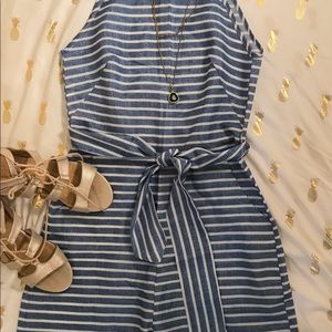 NWOT blue and white striped jumpsuit stitch fix S